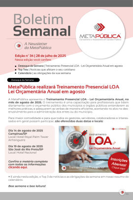 Imagem da notícia BOLETIM SEMANAL Nº 34 - 28 DE JULHO DE 2025